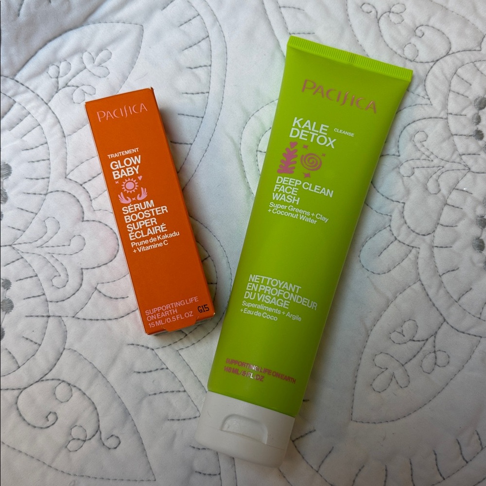 Pacifica Kale Detox Face Wash and Glow Baby Serum Set